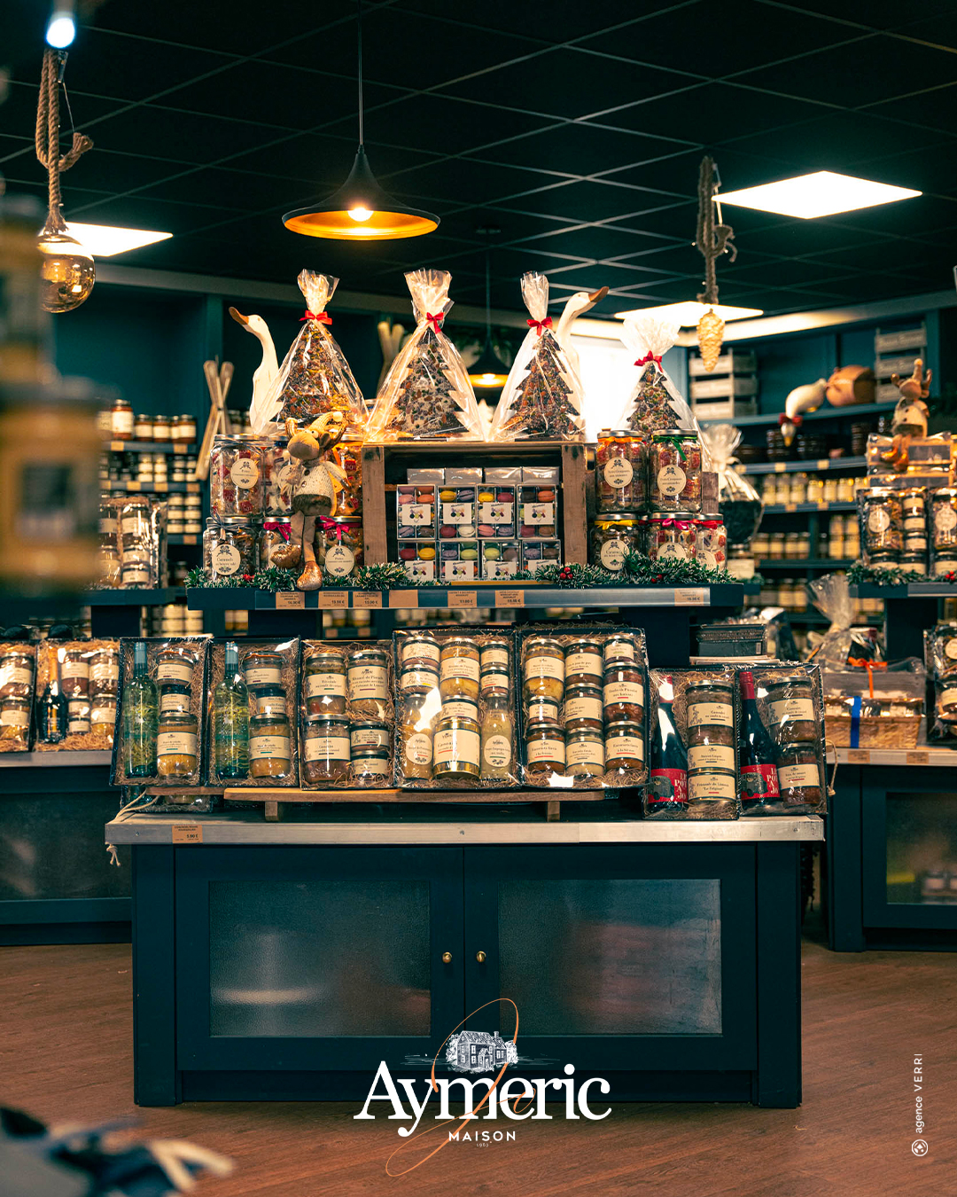 Maison Aymeric shop display with jars and packaged products