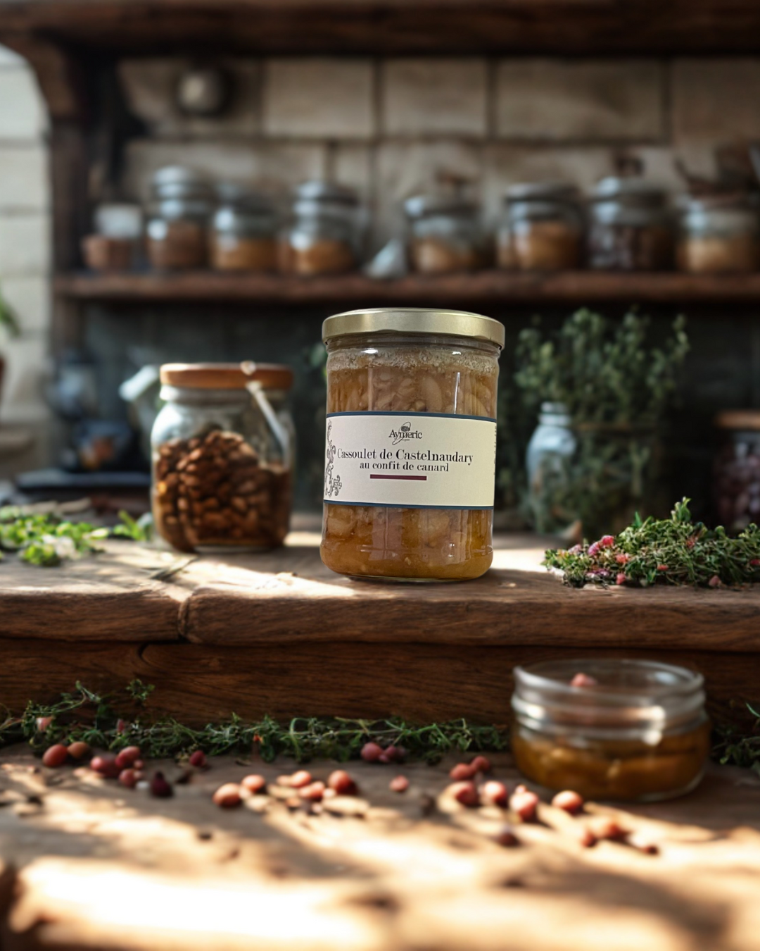 Maison Aymeric jar labelled Cassoulet de Castelnaudary au confit de canard